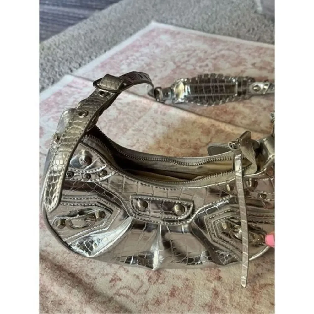 boho shoulder crossbody silver bag
